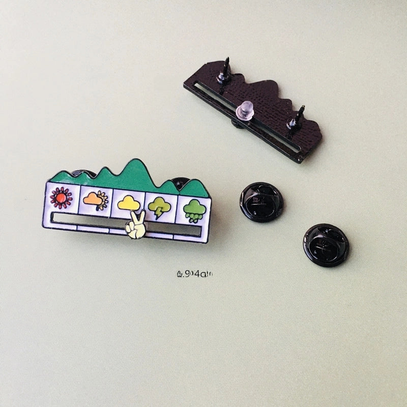 Mood Conversion Brooch Personality Slidable Social Power Expression Metal Badge Women’s Jewelry Accessories Pin