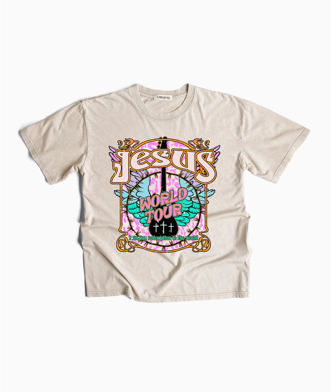 Jesus World Tour Acid Wash T-shirt