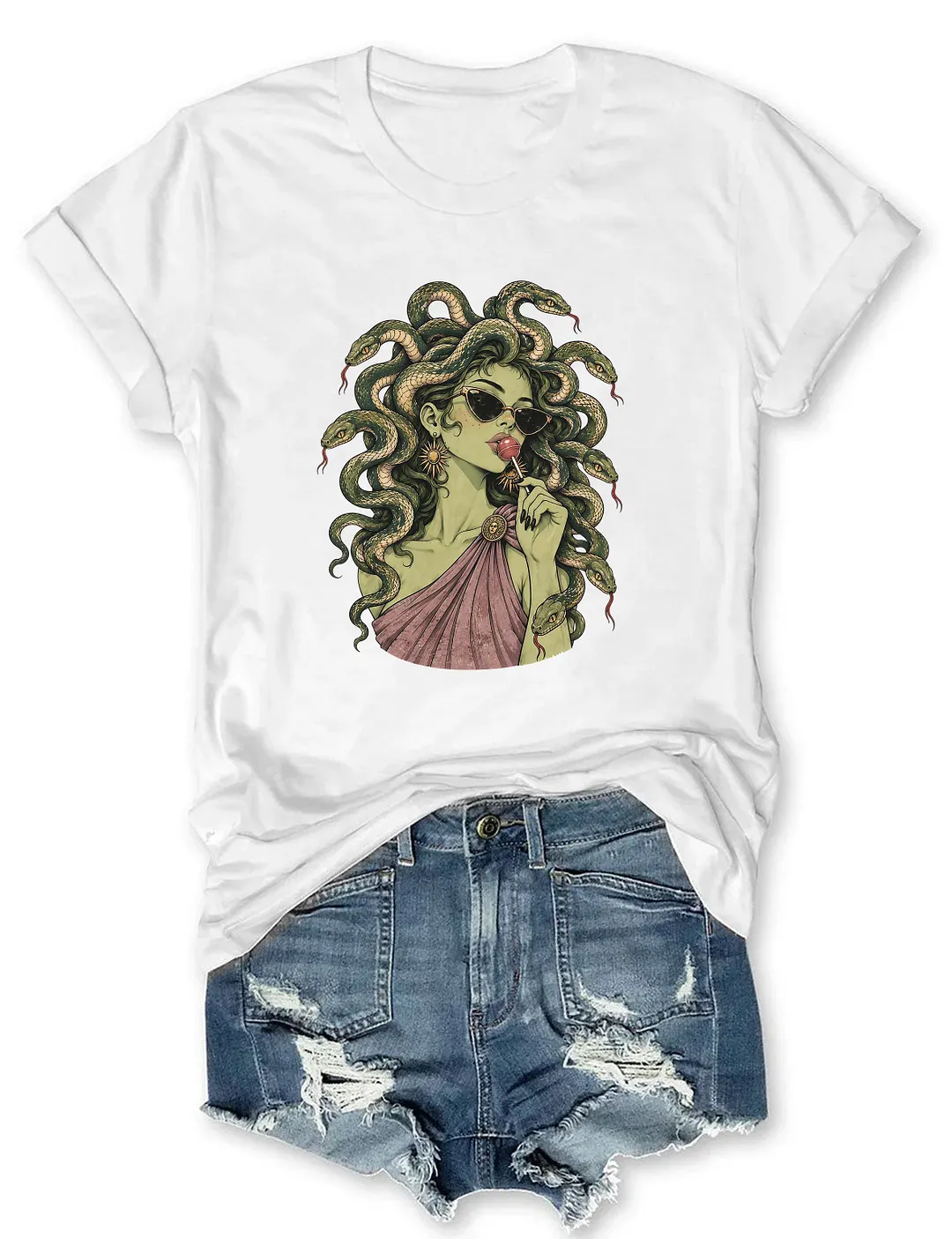 Medusa Lollipop Spooky Halloween T-shirt
