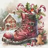 Christmas Boots And Candy House-11CT Stamped Cross Stitch 50*50cm/19.69*19.69in tapestrymarket