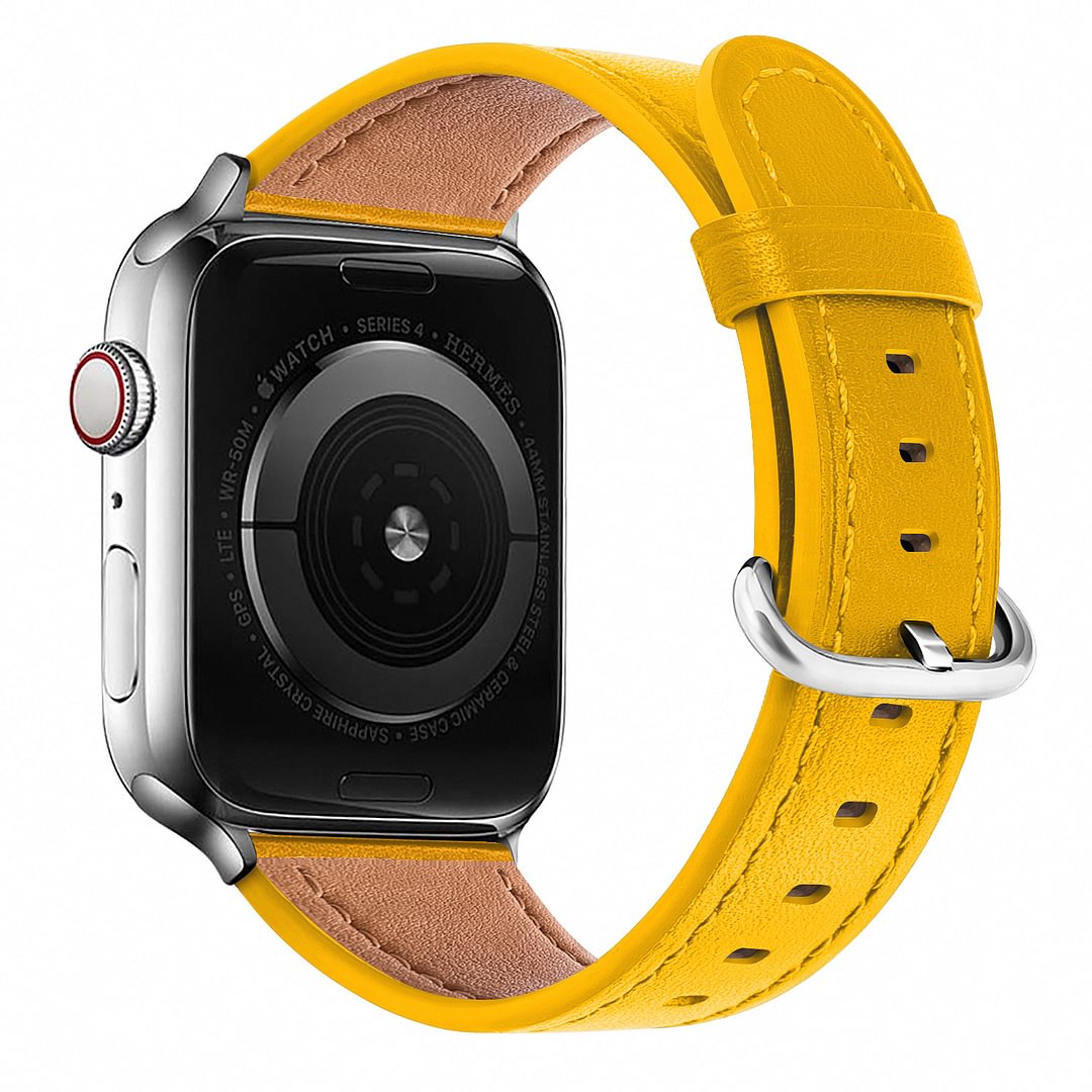 Apple Watch Classic round tail leather strap/Yellow