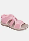 Criss-Cross Velcro Closure Sandals - Pink
