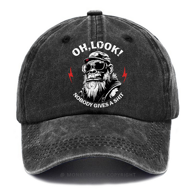 Personalized "Oh Look Nobady Gives A Shit " Custom Washed Baseball Caps