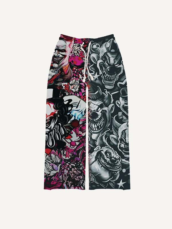 Joker Print Elastic Waist Pants