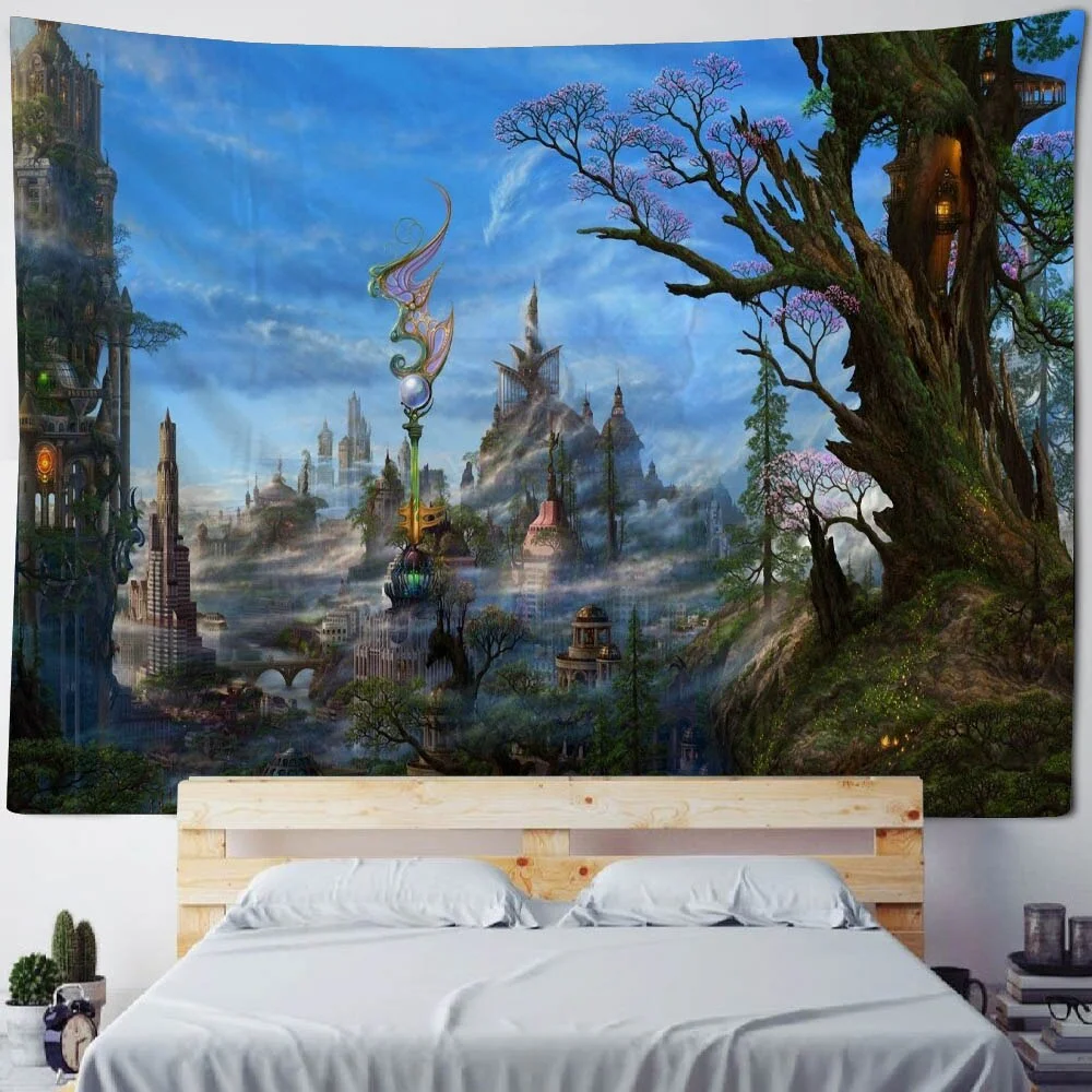 Nigikala Oil Painting Tapestry Retro Art Wall Hanging Kawaii Aesthetic Room Decor Hippie Home Wall Decor Yoga Mat Sheets