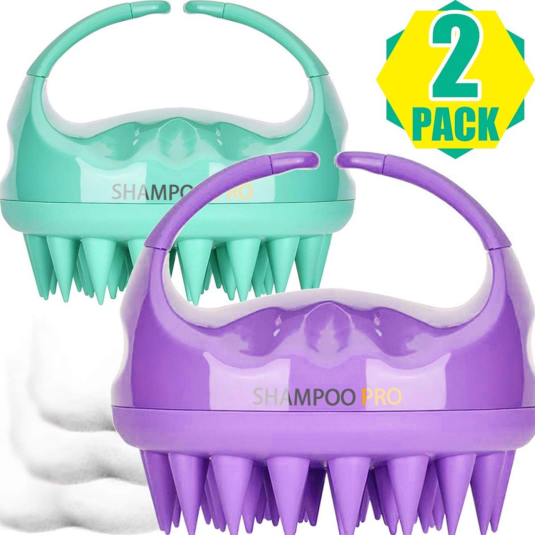 2 Pack Hair Scalp Massager Shampoo Brushes with Easy Handle