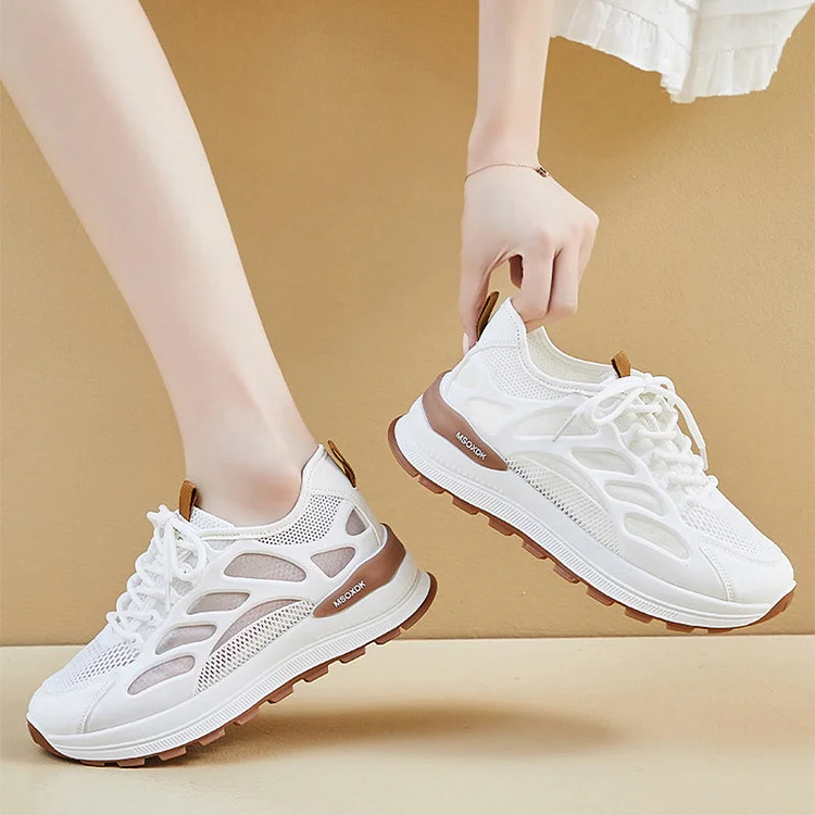 🎉2025 New Products Hot Sale✨Women's Fashion Mesh Hollow Lace-up Sneakers