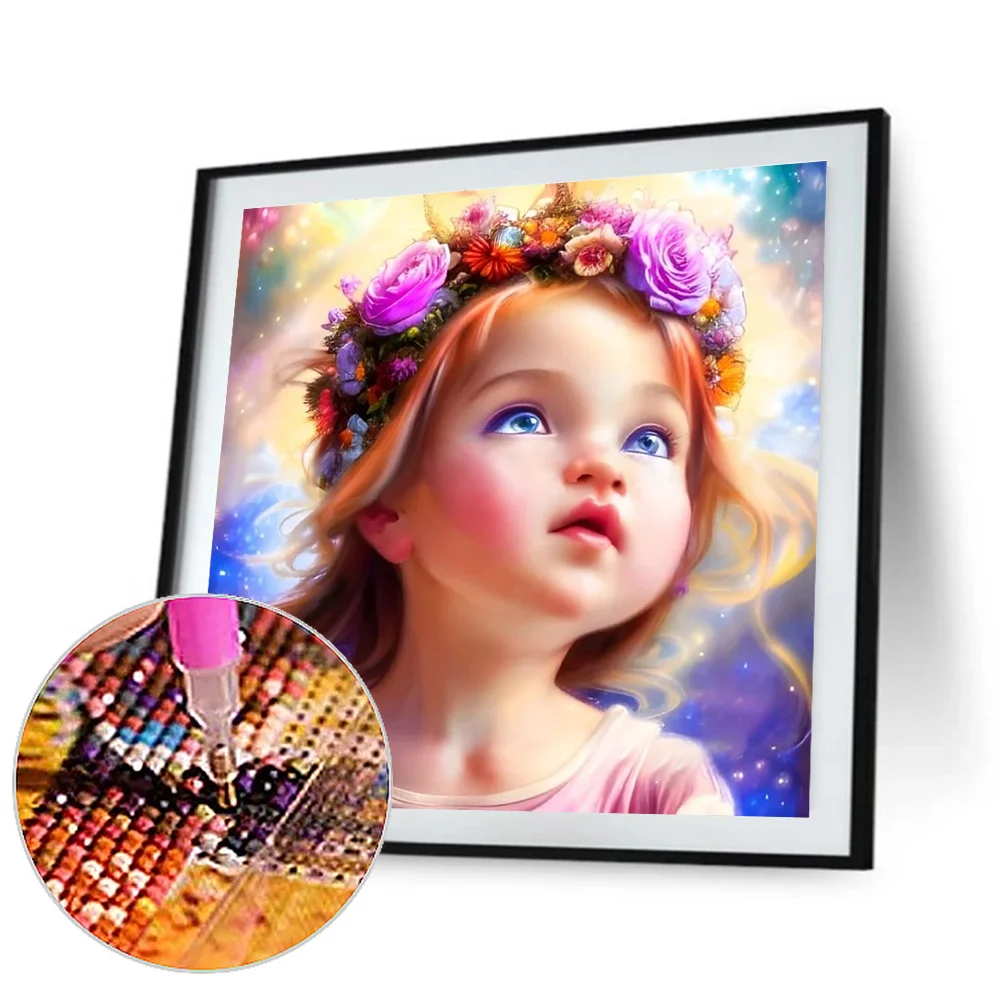 Full Round Diamond Painting 40*40cm - Little Girl