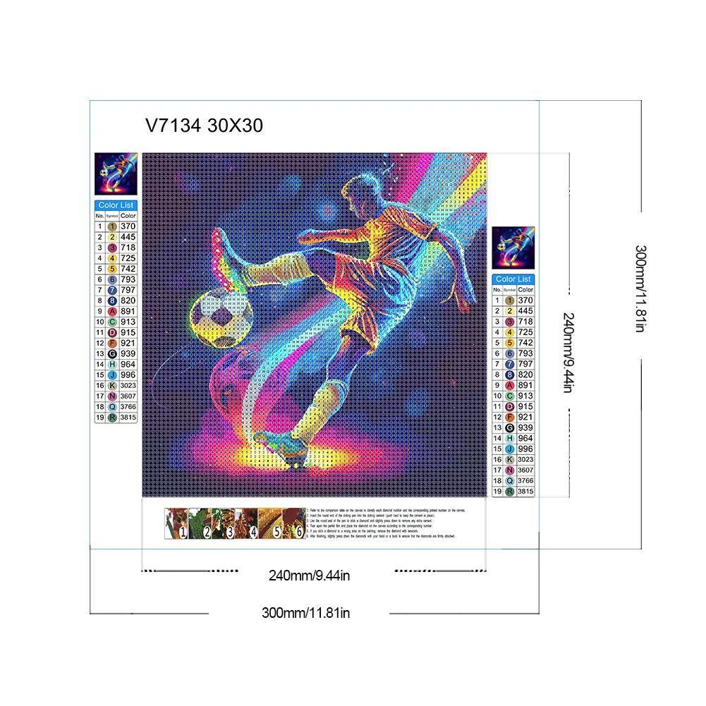 Diamond Painting - Full Round Drill - Soccer(Canvas|30*30cm)
