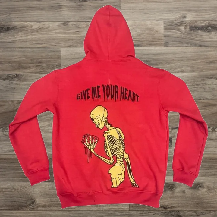 Fashion retro skull print hoodie