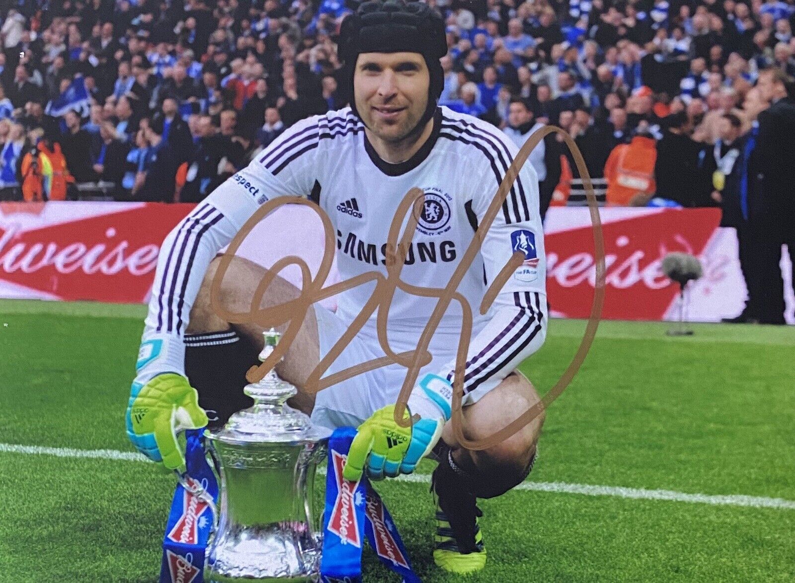 Petr Cech Genuine Hand Chelsea 6X4 Photo Poster painting 2