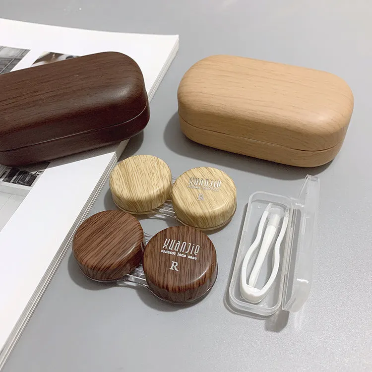 Leather Wood Grain Lens Case