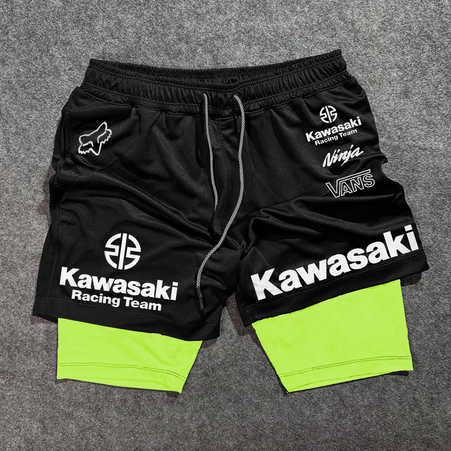 Sports Fitness Racing Double Shorts / TECHWEAR CLUB / Techwear