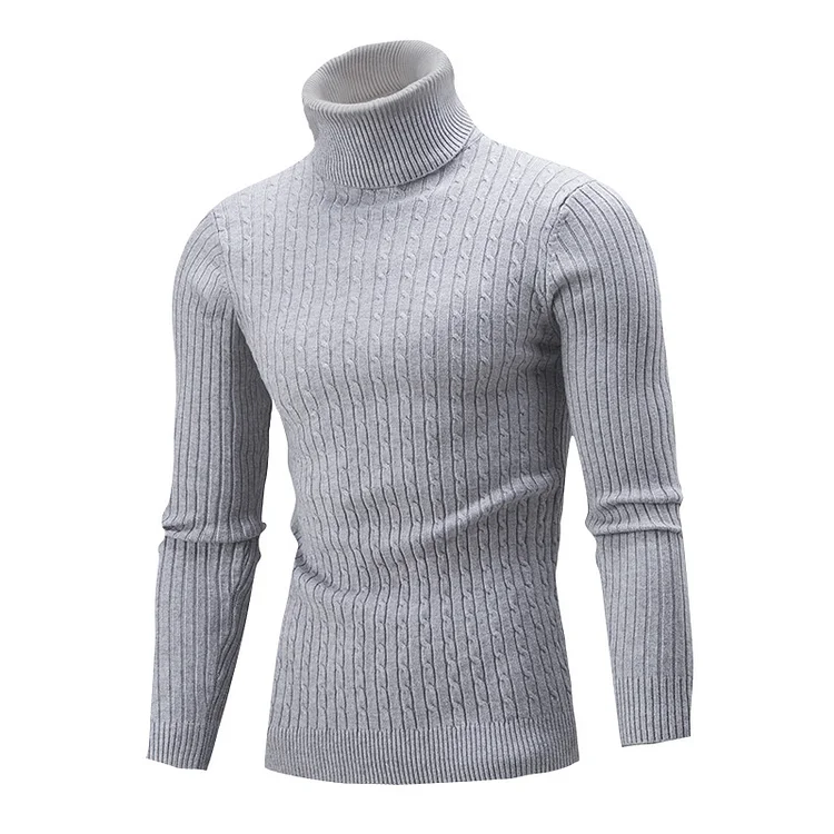 VChics Turtleneck Solid Color Sweater