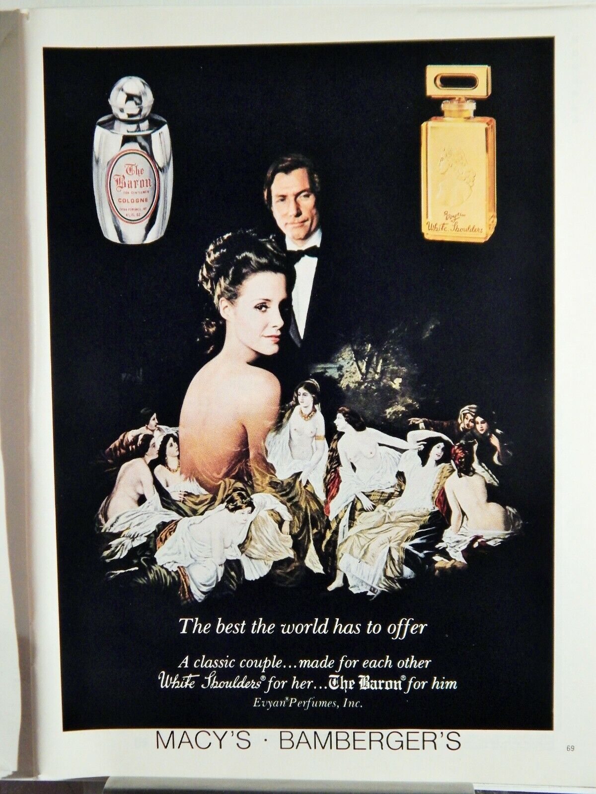 WHITE SHOULDERS PERFUME / NOCONA BOOTS / BODY BILLFOLD ORIG VTG 1980 Photo Poster painting AD,