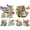 Coffee Flower Butterfly-Partial Speical Shaped Diamond Painting 30*30CM