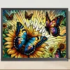 5D DIY Full Round Drill Stained Glass Diamond Painting Sunflower 40x30cm