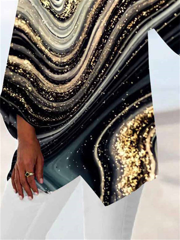 Women Half Sleeve V-neck Solid Color Dress