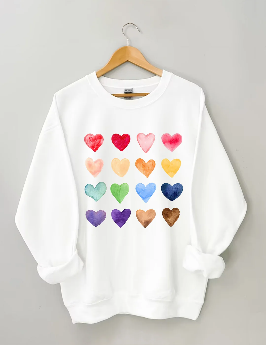 Watercolor Hearts Valentine's Day Sweatshirt