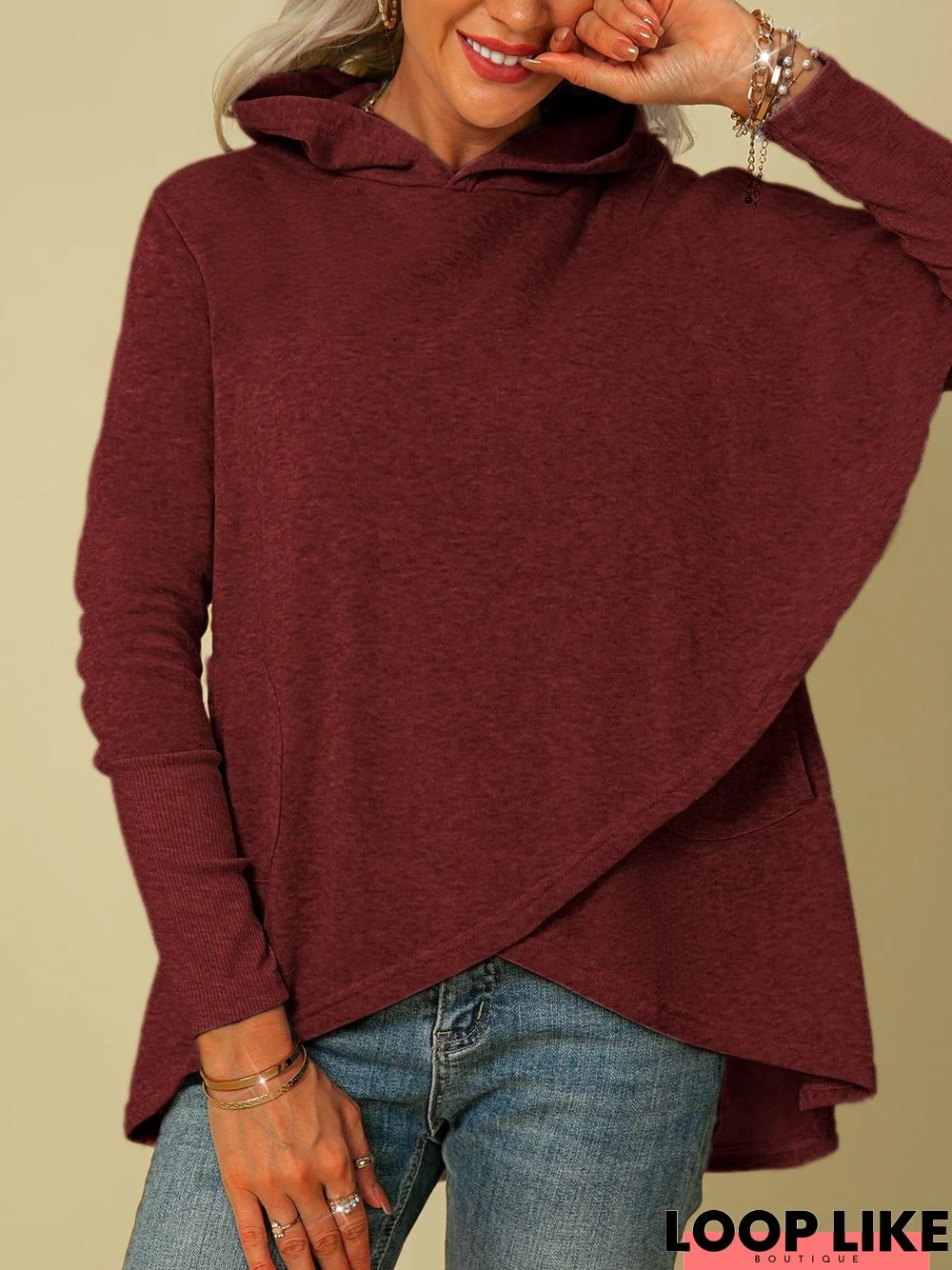 Long Sleeve Casual Hoodie Plain Sweatshirt