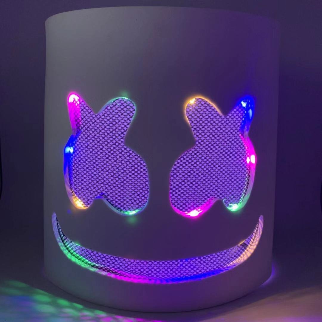 Fortnite DJ Marshmello LED Face Mask Glowing Cosplay Mask