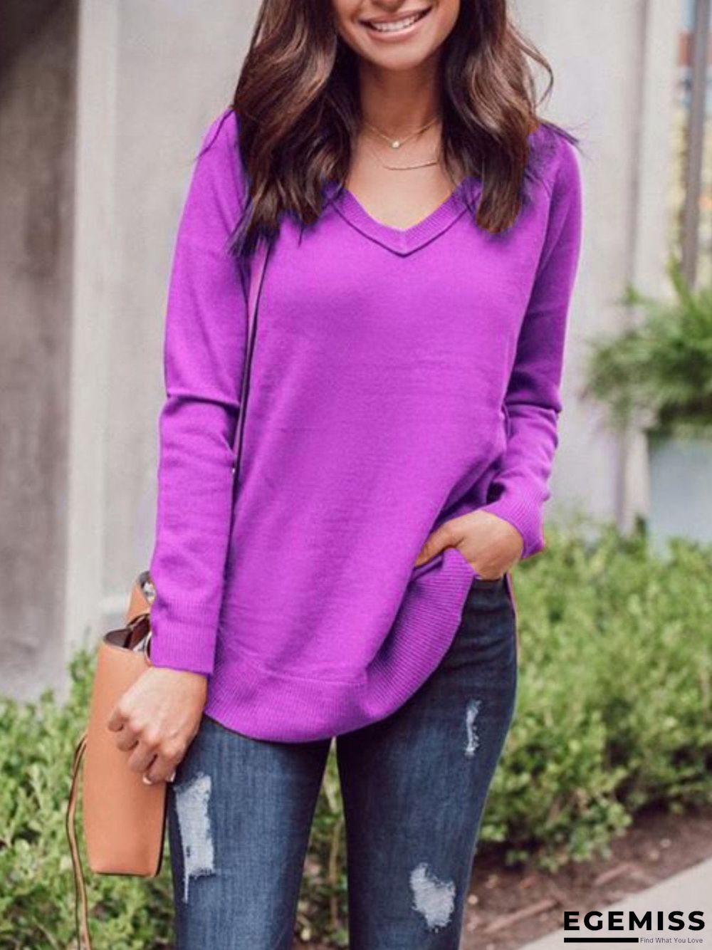 Casual Plus Size Tops Tunic Basic Sweater | EGEMISS