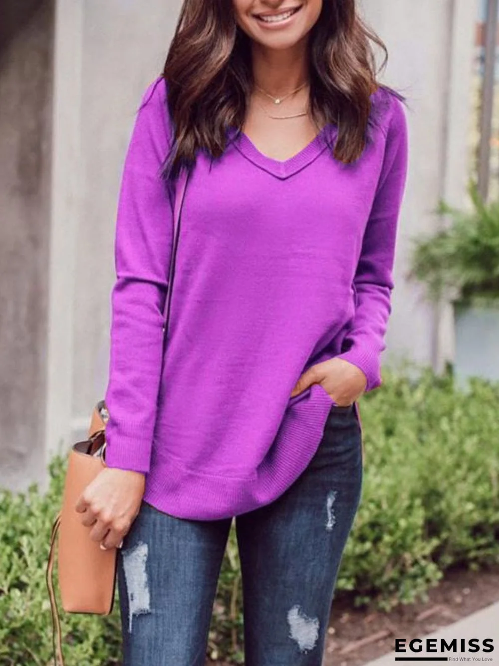 Casual Plus Size Tops Tunic Basic Sweater | EGEMISS