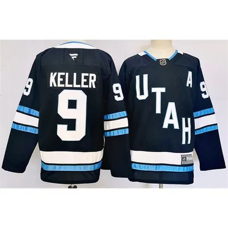 Youth Utah Mammoth #9 Clayton Keller Navy Stitched Jersey