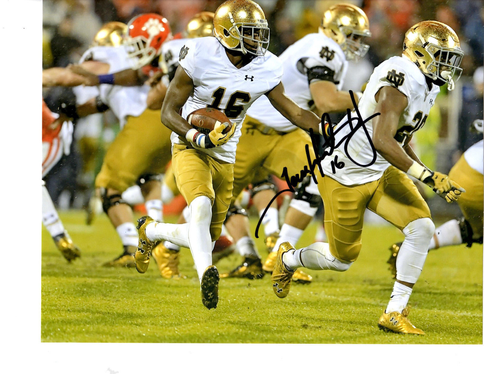 Torii Hunter Jr Notre Dame Irish hand signed autographed 8x10 football Photo Poster painting ND!