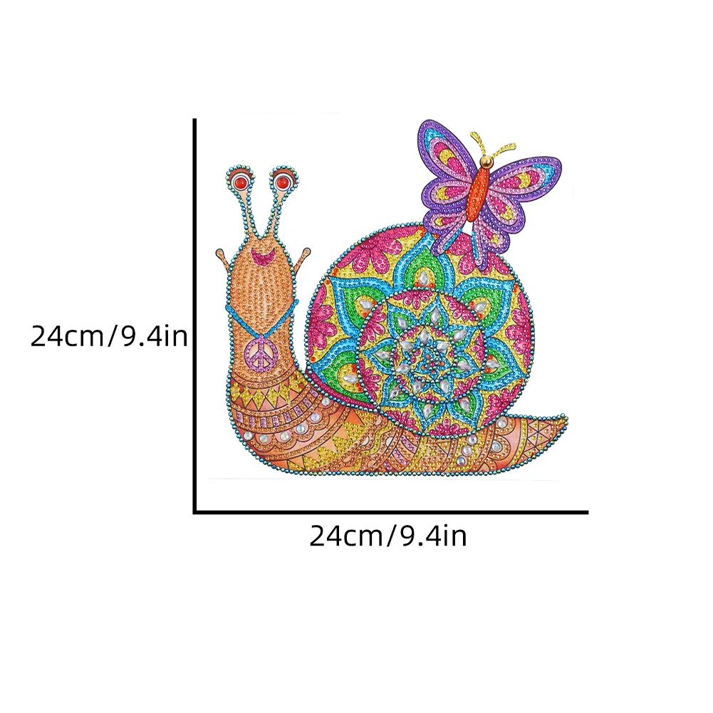 DIY Snail Wind Chimes Wreath Diamond Crystal Painting Ornament for Home Wall Decor