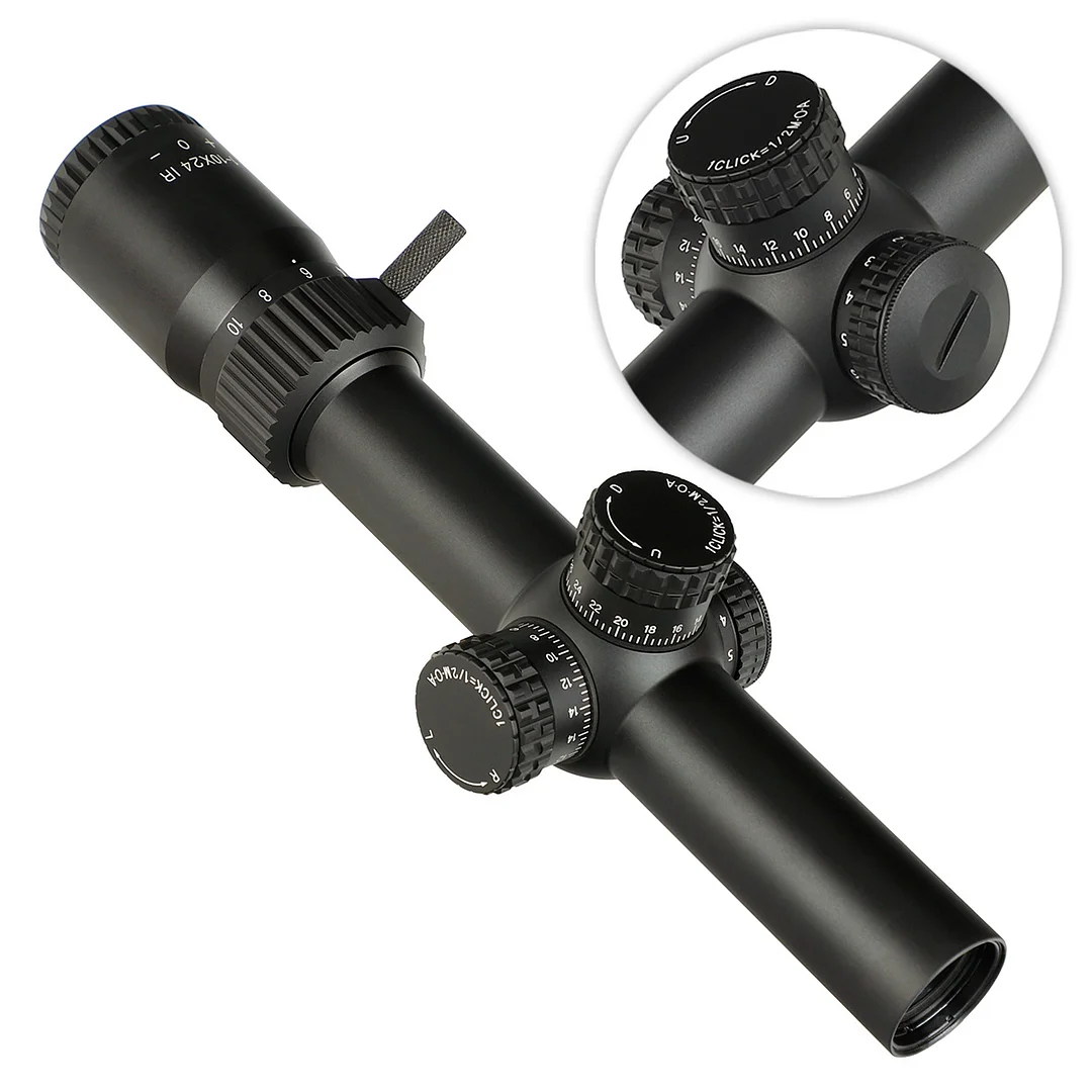 ohhunt® 1-10X24 IR 30MM SFP Red Illuminator Glass Etched Reticle LPVO Tactical Scope