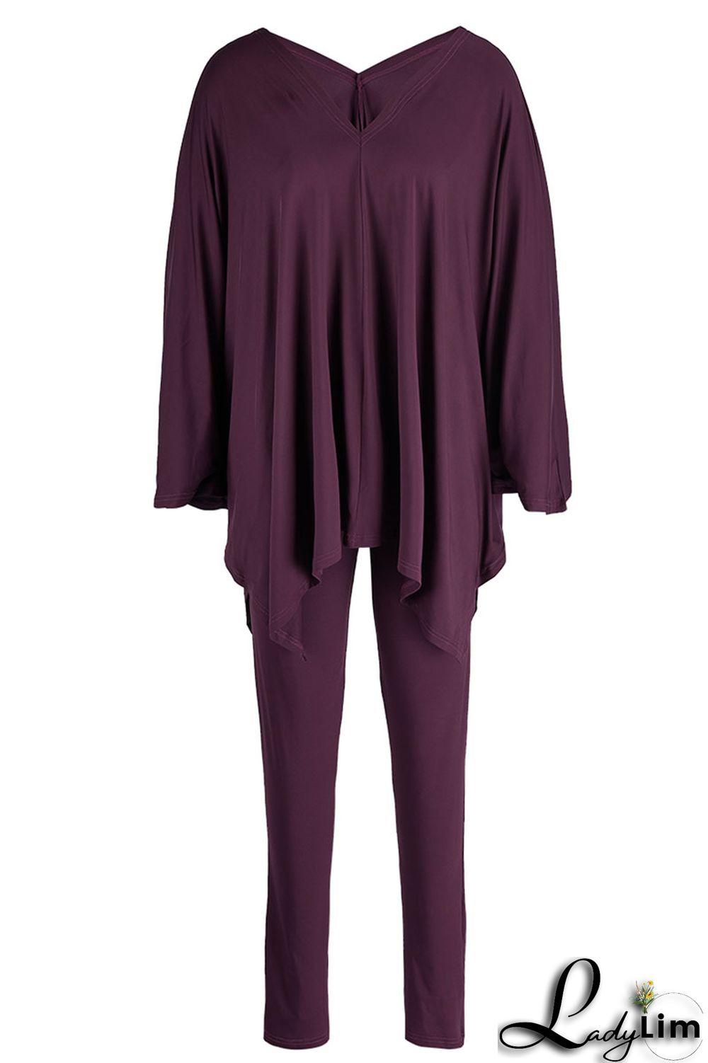 Black Casual Solid Patchwork V Neck Long Sleeve Two Pieces