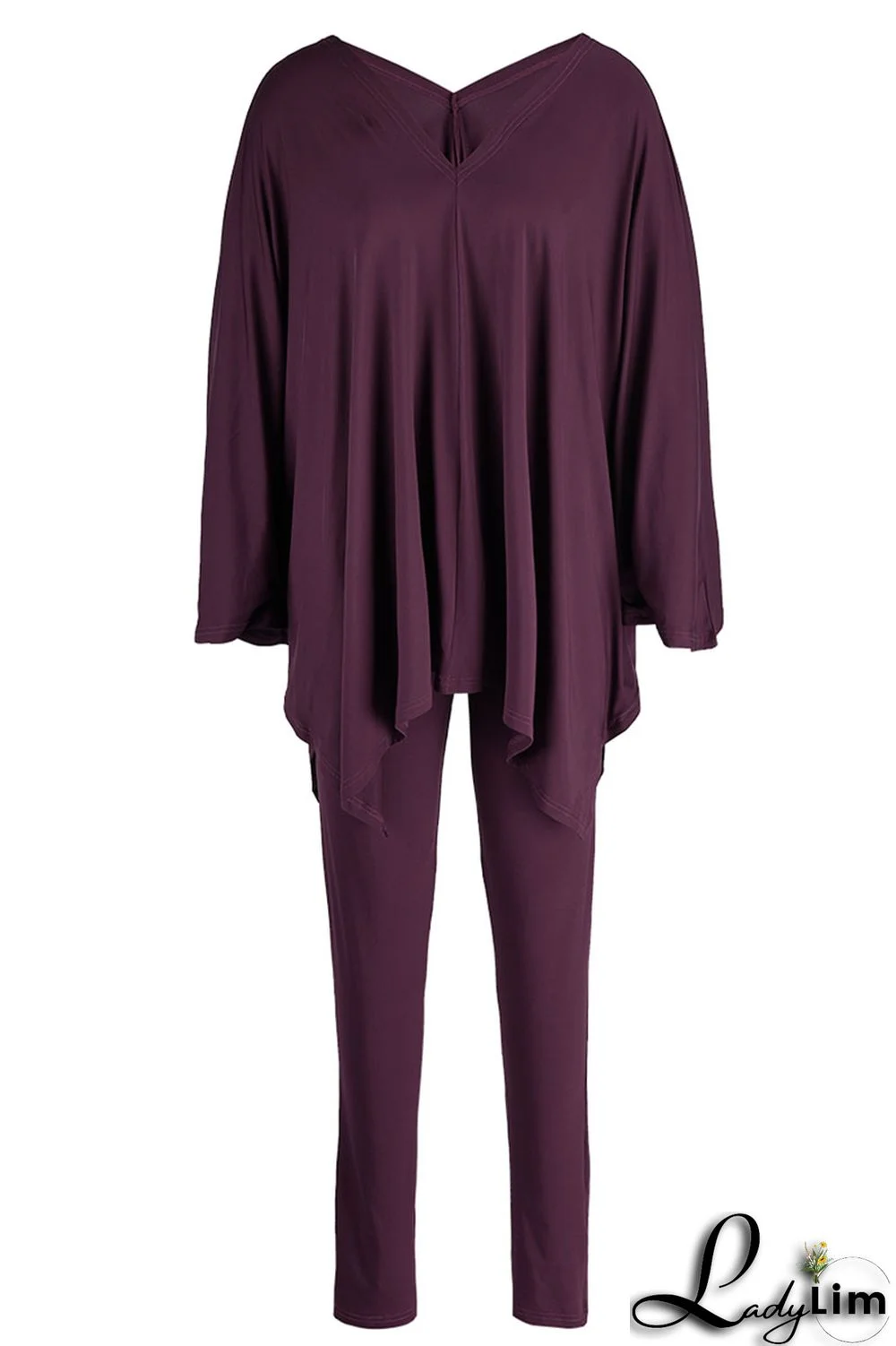 Black Casual Solid Patchwork V Neck Long Sleeve Two Pieces