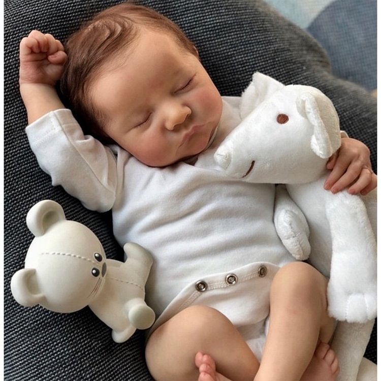  20'' Real Lifelike Cylar Soft Silicone Reborn Boys Newborn Sleeping Toddlers Baby Dolls with ''Heartbeat'' and Coos - Reborndollsshop.com®-Reborndollsshop®