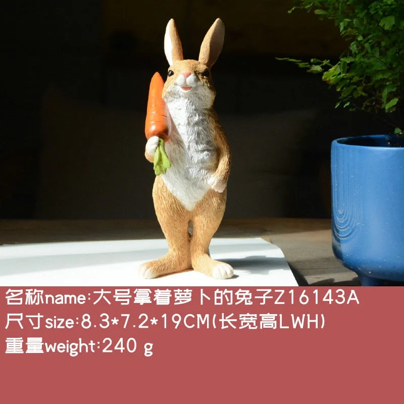 Everyday Collection Easter Decorations for Home Cute Rabbit Figurines Miniature Tabletop Ornaments Fairy Garden Thanksgiving