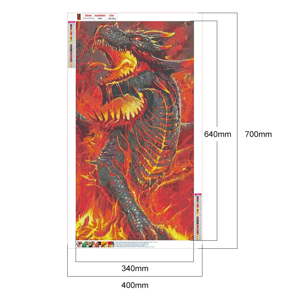 Diamond Painting - Full Round Drill - Flame Dragon(40*70cm)