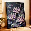 (40x50cm)DIY Pearl Painting Lotus Flower Framed Handmade Pearl Material Art Kit Living Room Decor