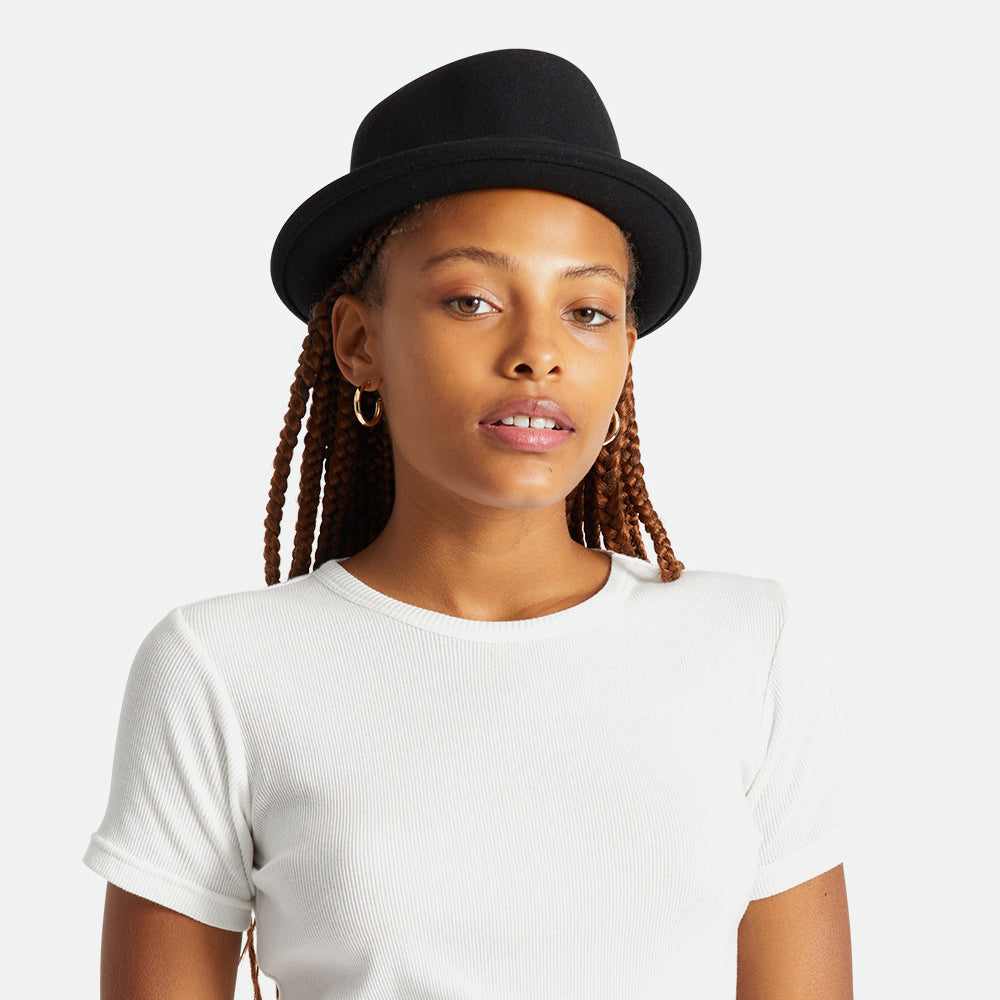 Brixton Hats Stout Wool Felt Pork Pie Hat - Black