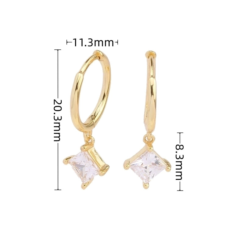 1 Pair 925 Sterling Silver Zircon Star Earrings