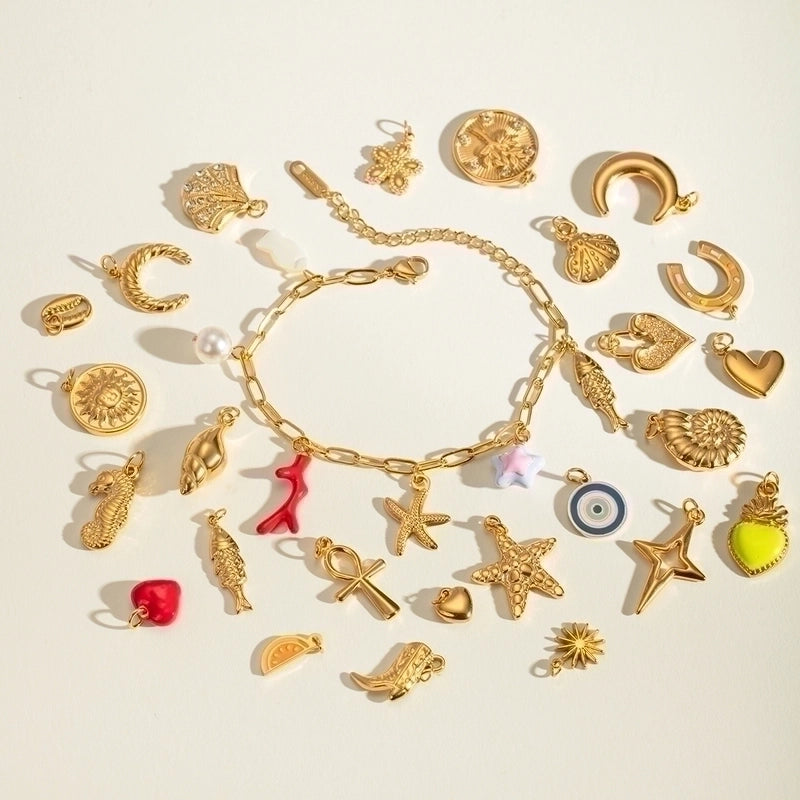 3 Pieces 304 Stainless Steel Letter Fruit Pendant