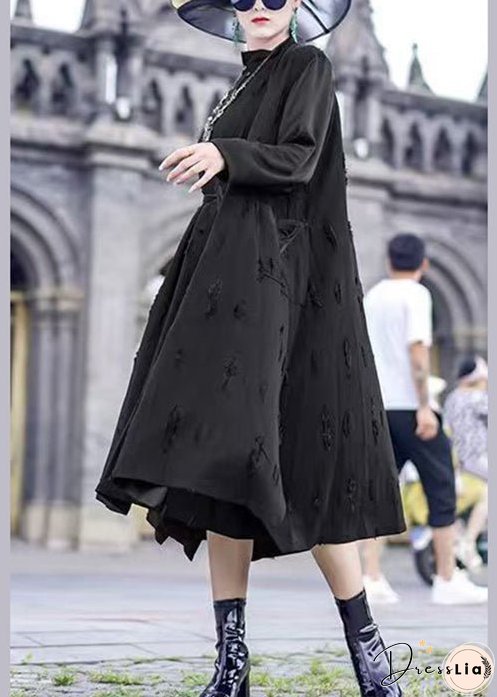 Italian Khaki V Neck Pockets Patchwork Trench Coat Spring