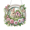 Easter Bunny DIY 2D Flat Acrylic Double Sided Diamond Painting Hanging Pendant