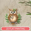 2Pcs Owl DIY Diamond Painting Ornament with Clock Function Home Craft Decor Art