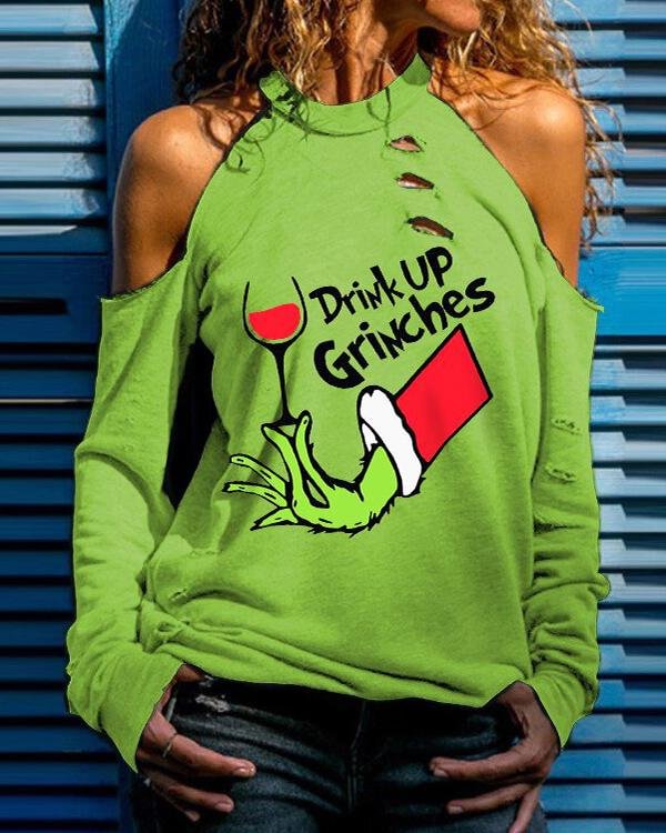 Women's  Drink Up Grinches  Print T-shirt