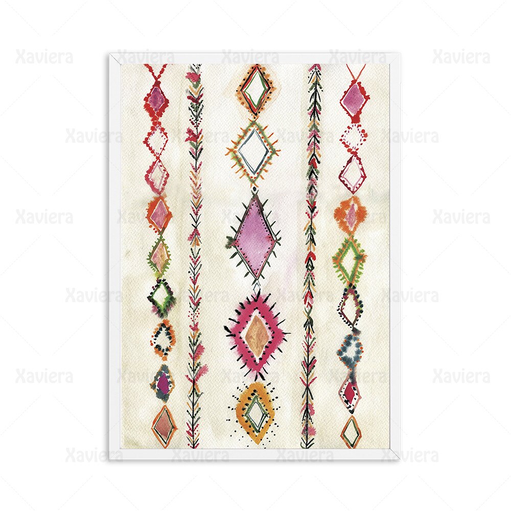 Pink Moroccan Rug Art Canvas Painting On The Wall Boho Style Wall Picture Abstract Floral Posters and Prints Home Decor Bedroom