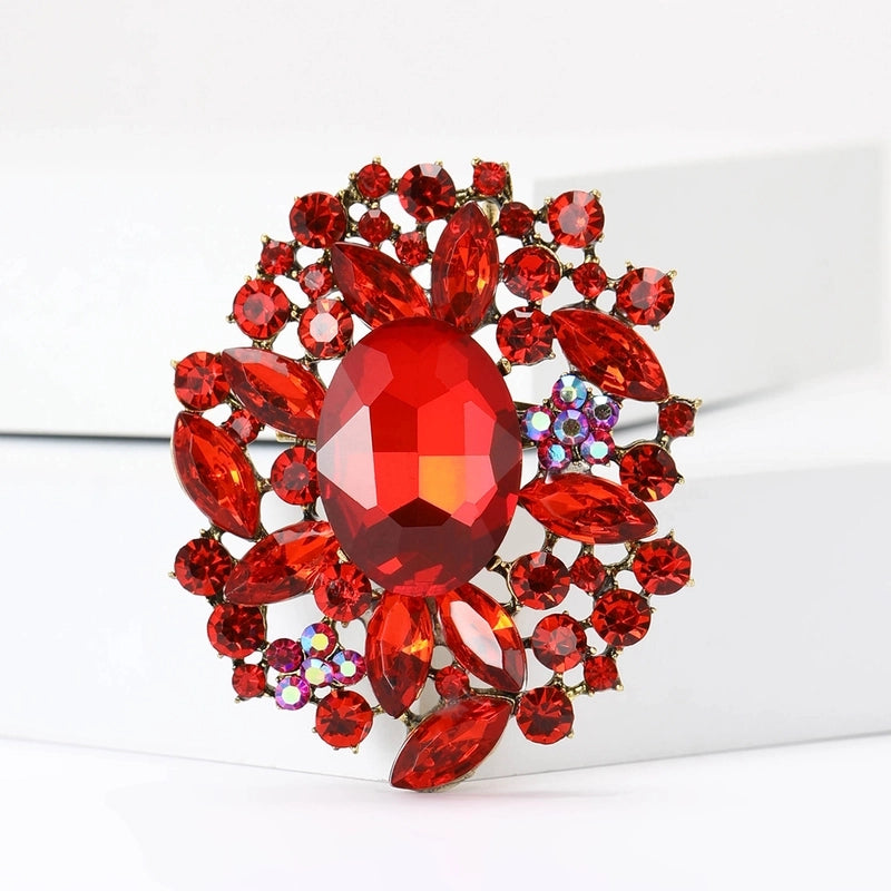 Elegant Minimalist Pin Printing Alloy Inlay Artificial Rhinestones Women's Brooches