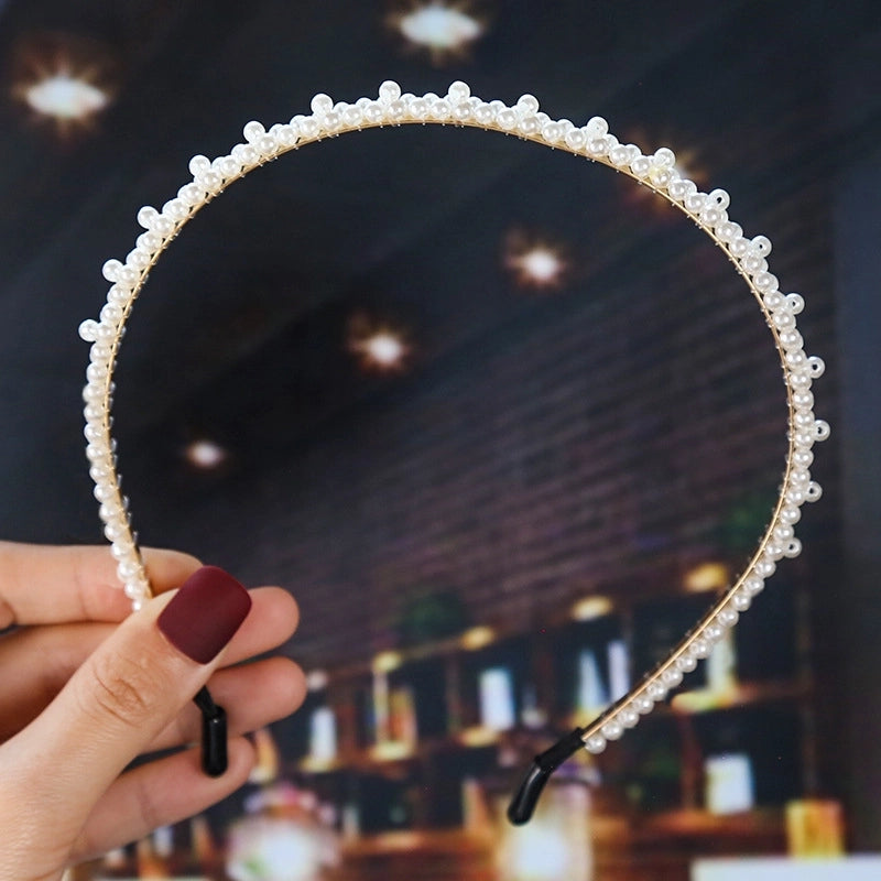Women’s Fashion Waves Alloy Inlay Artificial Pearls Headwear