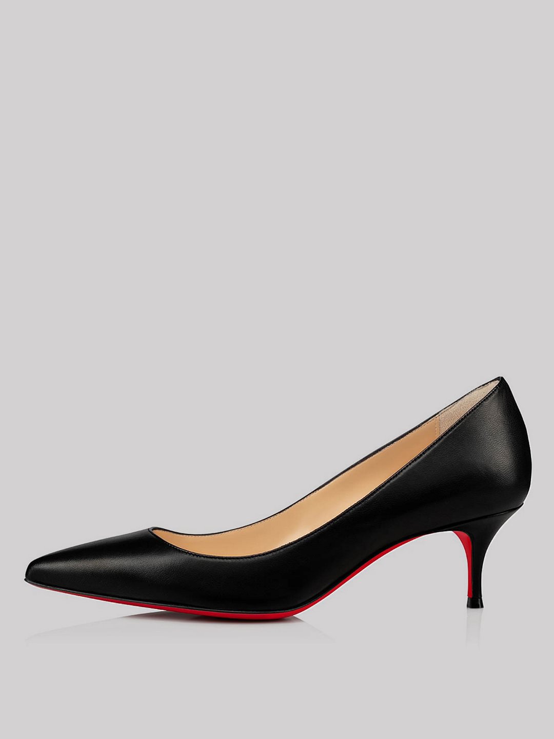 60mm Women's Kitten Red Bottom Pointed Toe Daily Matte Pumps