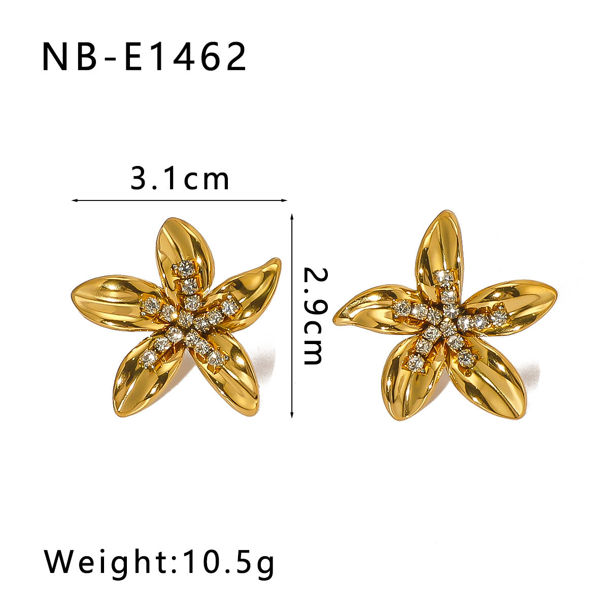 IG Style Butterfly Irregular Geometric Stainless Steel Electroplating Earrings