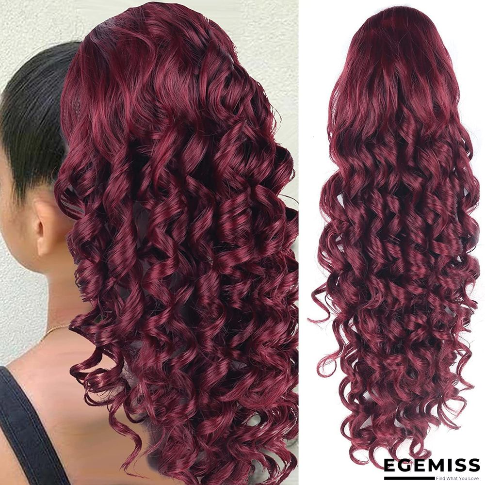 Long Curly Wig Female Drawstring Ponytail Connector | EGEMISS